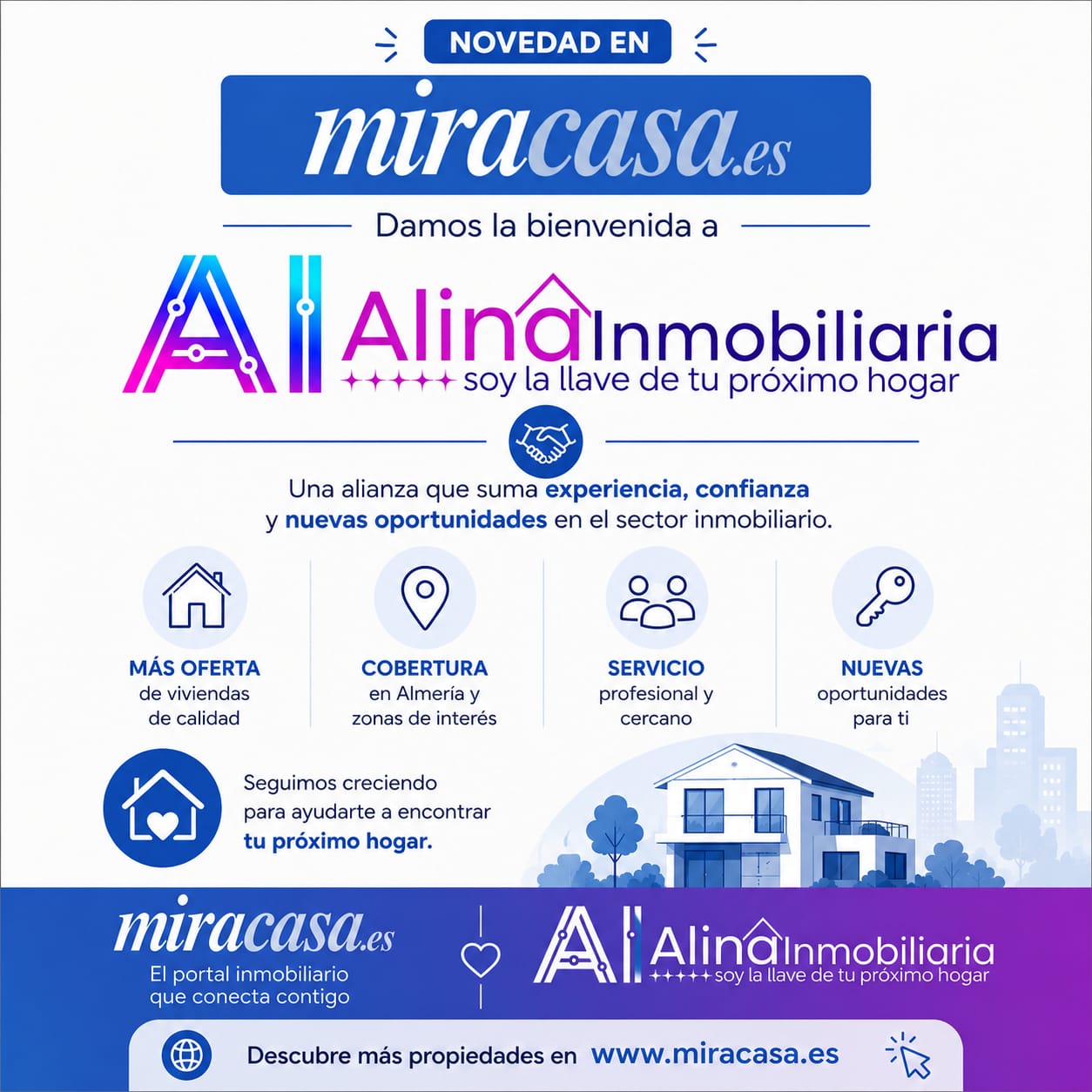 alina inmobiliaria + miracasa portal alliance