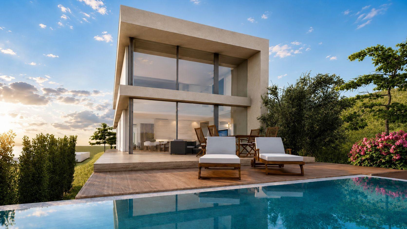 EXCLUSIVA PARCELA CON VISTAS AL MAR EN LA ENVÍA GOLF Y PROYECTO DE VILLA DE DISEÑO LISTO PARA CONSTRUIR